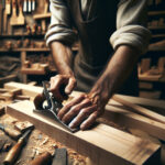 A planer in the hands of a carpenter